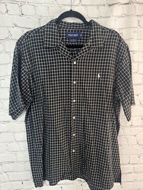 Polo Golf Ralph Lauren Caldwell Shirt Men’s Large Windowpane Check Cotton Preppy